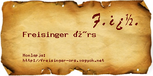 Freisinger Örs névjegykártya