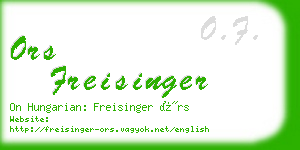 ors freisinger business card